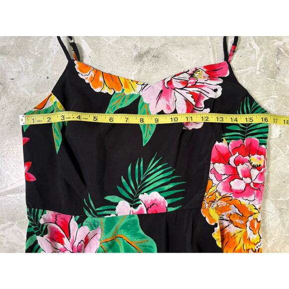 Old Navy Printed Fit & Flare Cami Dress Women’s Large Black Floral‎ Mini - Picture 8 of 9
